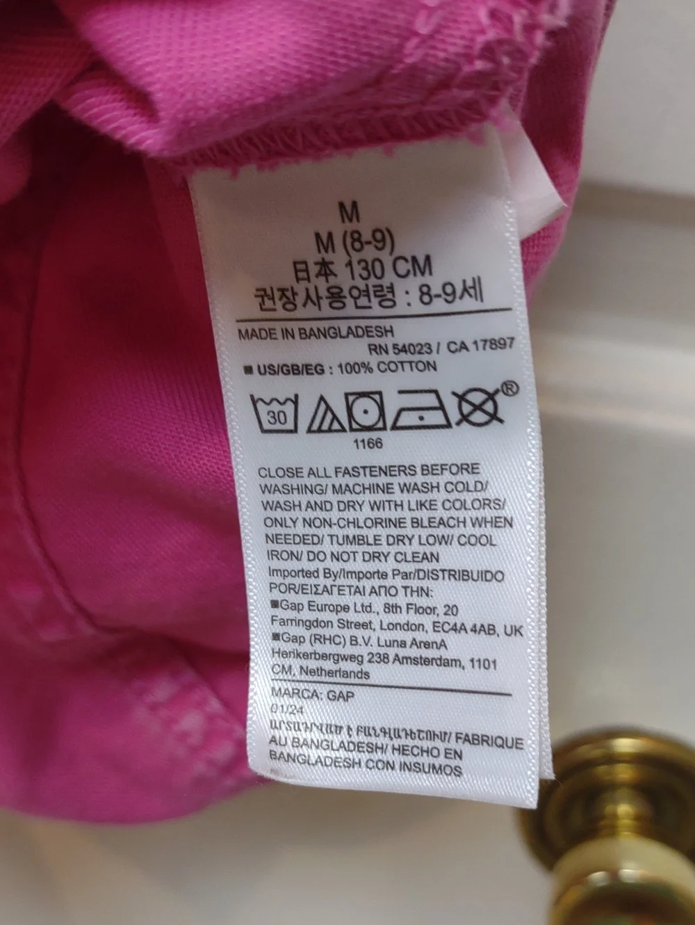 Gap Kids Phoebe Pink Washed Faded Denim Snap Front Sleeveless Dress